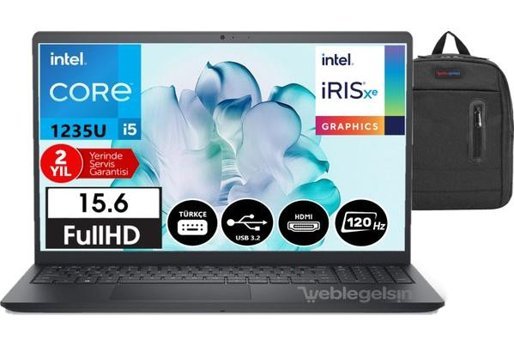 Dell Inspiron 15 3520 INS35202405200937 Dahili Intel Iris Xe Graphics Eligible Intel Core i5 1235U 16 GB Ram 256 GB SSD 15.6 inç Full HD Windows 11 Pro Laptop + WeblegelsinÇanta