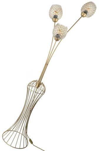 Begüsa Velas 3'lü Metal Tek Ayaklı Yuvarlak Lambader Füme