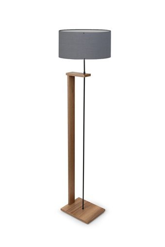 Homing Ayd-3132 Ahşap Tek Ayaklı Konik Lambader Koyu Gri