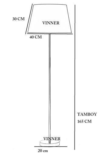 Vinner Conic Metal Tek Ayaklı Konik Lambader Gri