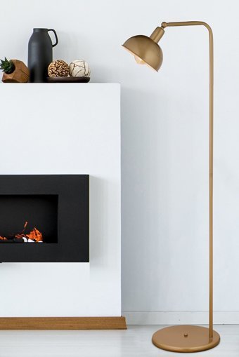 Apliqa Barin Metal Tek Ayaklı Şapka Lambader Gold