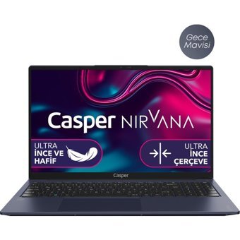 Casper Nirvana X600.1235-BF00X-M-F Dahili Intel Iris Xe Graphics Eligible Intel Core i5 1235U 16 GB Ram 1 TB SSD 15.6 inç Full HD FreeDos Laptop