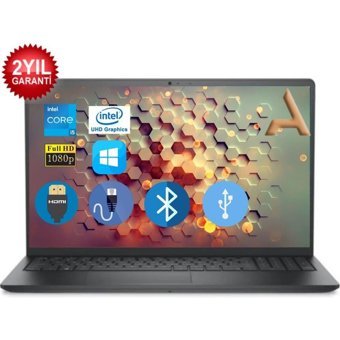 Dell Vostro 3520 N2063PVNB3520U061 Dahili Intel Iris Xe Graphics Intel Core i5 1135G7 8 GB Ram 128 GB SSD 15.6 inç HD Windows 11 Pro Laptop