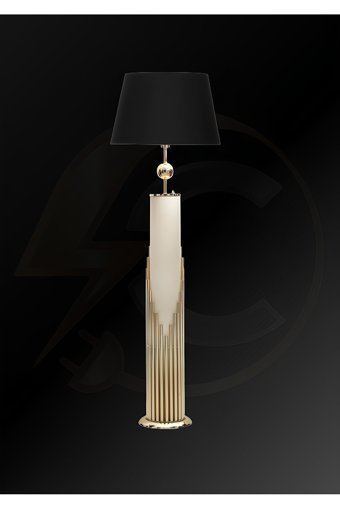 Cen Aydınlatma Luxury Metal Tek Ayaklı Konik Lambader Siyah