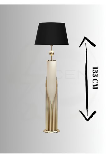 Cen Aydınlatma Luxury Metal Tek Ayaklı Konik Lambader Siyah