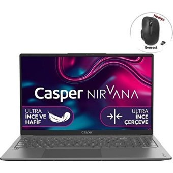 Casper Nirvana X600.1235-8V00X-G-FM17 Dahili Intel Iris Xe Graphics Eligible Intel Core i5 1235U 16 GB Ram 1 TB SSD 15.6 inç Full HD Windows 11 Pro Laptop