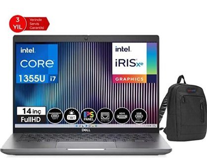 Dell Latitude 5440 DLN025L54401408 Dahili Intel Iris Xe Graphics Eligible Intel Core i7 1355U 16 GB Ram 2 TB SSD 14 inç Full HD FreeDos Laptop + WeblegelsinÇanta