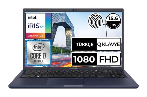 Asus Expertbook B1500CEAE-BQ1700A9 Dahili Intel Iris Xe Graphics Intel Core i7 1165G7 8 GB Ram 512 GB SSD 15.6 inç Full HD Windows 10 Pro Laptop