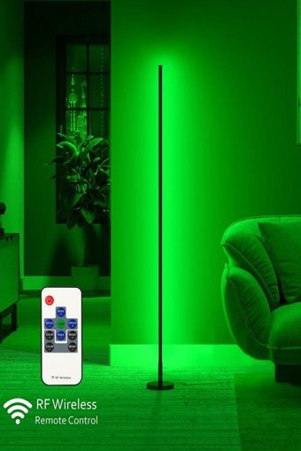 Alfaled Akıllı Rgb Led Metal Tek Ayaklı Çubuk Lambader Mavi