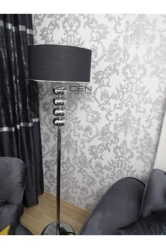 Cen Aydınlatma Flat Metal Tek Ayaklı Silindir Lambader Siyah