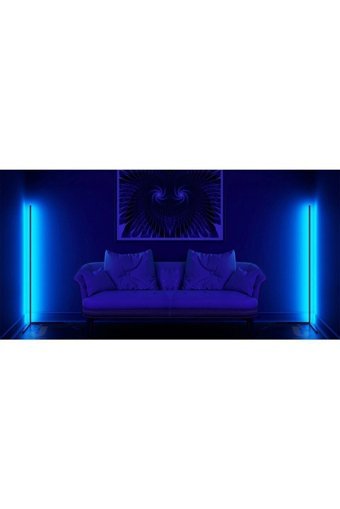 Alaca Led Metal Tek Ayaklı Çubuk Lambader Beyaz