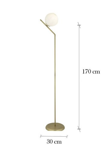 Apliqa Sara Metal Tek Ayaklı Çubuk Lambader Gold