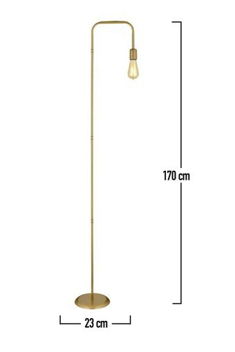 Apliqa Klara Metal Tek Ayaklı Çubuk Lambader Gold