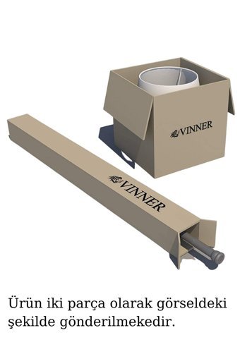 Vinner Eskitme Metal Tek Ayaklı Silindir Lambader Bej
