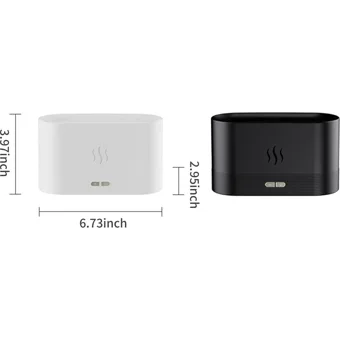 Beautiful Home Simülasyon Alev 4.5 W 180 ml Aromaterapi Işıklı İyonizerli Taşınabilir Şarjlı Mini Sıcak Buhar Makinesi