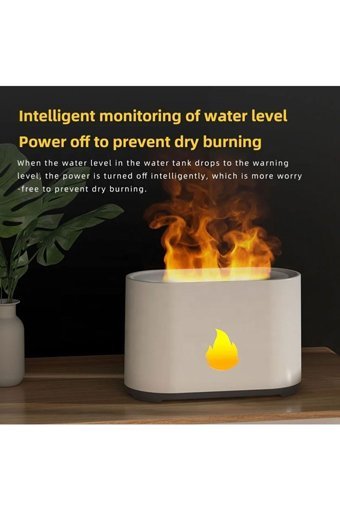 Canderel Alev Görünümlü 10 W 200 ml Aromaterapi Işıklı İyonizerli Taşınabilir Şarjlı Mini Sıcak Buhar Makinesi Beyaz