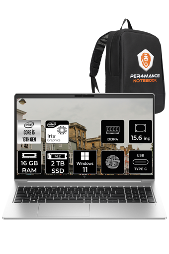 HP Elitebook 650 G10 8A573EA Dahili Intel Iris Xe Graphics Eligible Intel Core i5 1335U 16 GB Ram 2 TB SSD 15.6 inç Full HD Windows 11 Home Laptop + PER4 Çanta