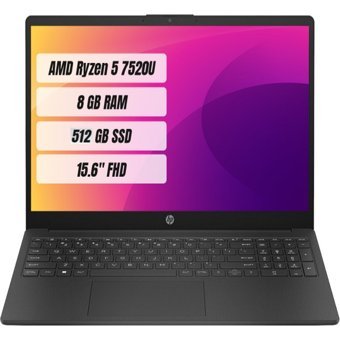 HP 15 FC0000NT 7P6B0EA Dahili AMD Radeon 610M AMD Ryzen 5 7520U 32 GB Ram 512 GB SSD 15.6 inç Full HD FreeDos Laptop