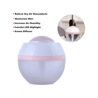 Buyfun Mini 2 W 30 ml 36 dB Aromaterapi Işıklı İyonizerli Taşınabilir Şarjlı Mini Soğuk Buhar Makinesi Pembe