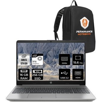 HP 250 G9 6Q8N9ES173 Dahili Intel Iris Xe Graphics Eligible Intel Core i5 1235U 16 GB Ram 256 GB SSD 15.6 inç Full HD FreeDos Laptop + PER4 Çanta