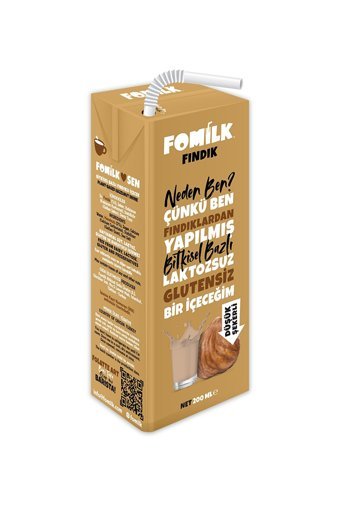 Fomilk Vegan Fındık Sütü Laktozsuz 200 ml