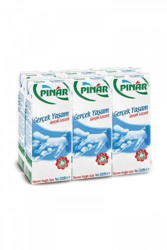 Pınar Yarım Yağlı Süt 6'lı 200 ml