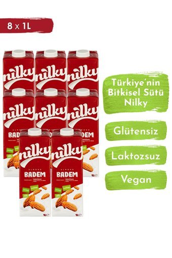 Nilky Vegan Badem Sütü Laktozsuz 8'li 1 lt