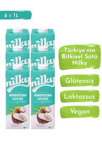 Nilky Vegan Hindistan Cevizi Sütü Laktozsuz 6'lı 1 lt
