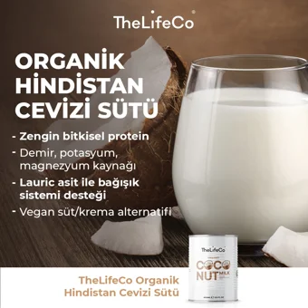 Thelifeco Organik Hindistan Cevizi Sütü Laktozsuz 400 ml