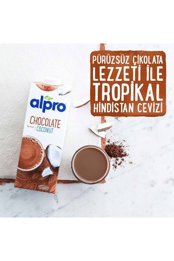 Alpro Çikolatalı Hindistan Cevizi Sütü Laktozsuz 4'lü 1 lt