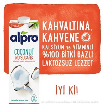Alpro Şekersiz Hindistan Cevizi Sütü Laktozsuz 1 lt