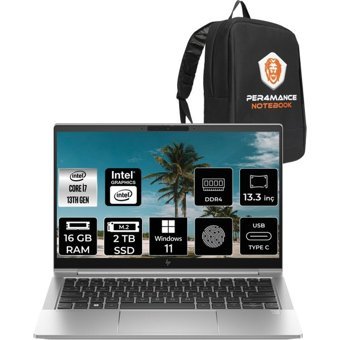 HP Elitebook 630 G10 819H5EAP364 Dahili Intel Iris Xe Graphics Eligible Intel Core i7 1355U 16 GB Ram 2 TB SSD 13.3 inç Full HD Windows 11 Pro Laptop + PER4 Çanta