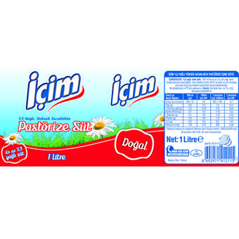 İçim Pastörize Süt 1 lt