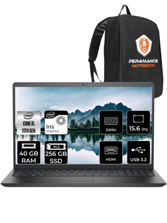 Dell Vostro 3520 N2062PVNB3520 Dahili Intel Iris Xe Graphics Intel Core i5 1135G7 40 GB Ram 256 GB SSD 15.6 inç Full HD FreeDos Laptop + PER4 Çanta
