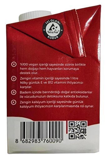 Nilky Vegan Badem Sütü Laktozsuz 12'li 500 ml