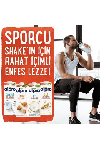 Alpro Şekersiz Badem Sütü Laktozsuz 4'lü 1 lt