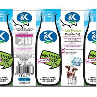 Sek Pastörize Süt Laktozsuz 1 lt