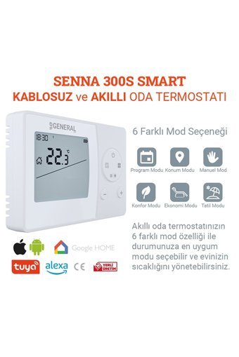 General Life Senna 300S Smart 30 Derece 0.1 Derece Hassasiyet Kablosuz Dijital Termostat