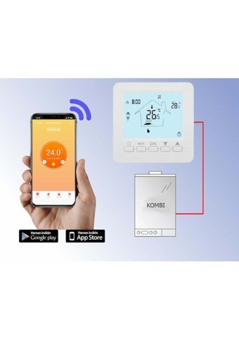 Alpsmart AS-880K 35 Derece 0.5 Derece Hassasiyet Akıllı Kablolu Dijital Termostat