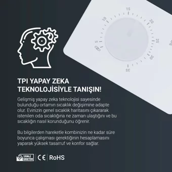 General Mitra 110S 35 Derece 0.1 Derece Hassasiyet Akıllı Kablolu Dijital Termostat