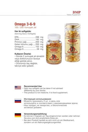 Dmp Omega 3 Balık Yağı Kapsül 1000 mg 200 Adet