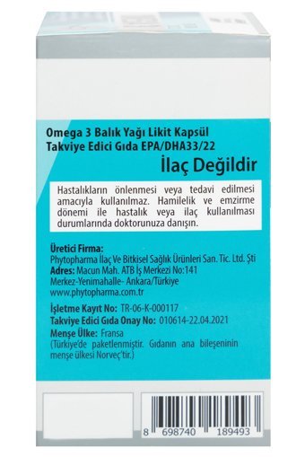 Phytodef Omega 3 Balık Yağı Kapsül 500 mg 60 Adet