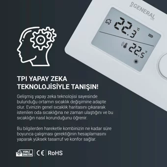 General Ht250 30 Derece 0.1 Derece Hassasiyet Kablolu Dijital Termostat