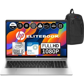 HP Elitebook 650 G10 8A573EAWP05 Dahili Intel Iris Xe Graphics Eligible Intel Core i5 1335U 16 GB Ram 256 GB SSD 15.6 inç Full HD Windows 11 Pro Laptop + WeblegelsinÇanta