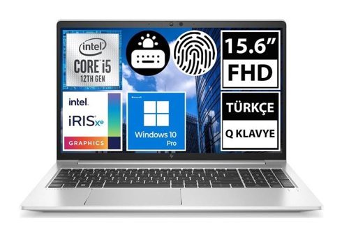 HP Elitebook 650 G9 6S727EA10 Dahili Intel Iris Xe Graphics Eligible Intel Core i5 1235U 16 GB Ram 512 GB SSD 15.6 inç Full HD Windows 10 Pro Laptop
