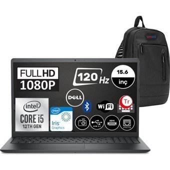 Dell Vostro 3520 N1235VN3520EMEAWP04 Dahili Intel Iris Xe Graphics Eligible Intel Core i5 1235U 8 GB Ram 2 TB SSD 15.6 inç Full HD Windows 11 Pro Laptop + Zetta Çanta