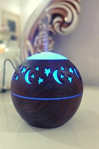 Butfulake Ultrasonik 7 Renk Led 3 W 130 ml Aromaterapi Işıklı İyonizerli Taşınabilir Şarjlı Mini Soğuk Buhar Makinesi Koyu Ahşap