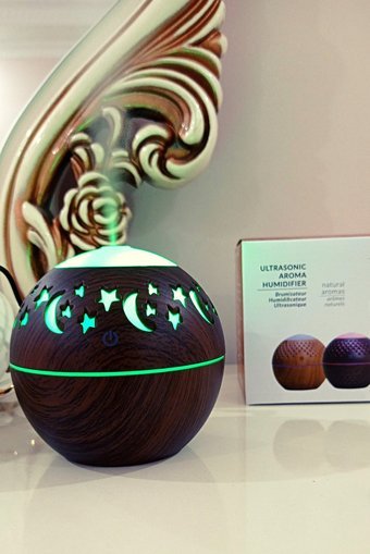 Butfulake Ultrasonik 7 Renk Led 3 W 130 ml Aromaterapi Işıklı İyonizerli Taşınabilir Şarjlı Mini Soğuk Buhar Makinesi Koyu Ahşap