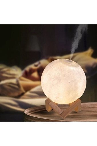 Ateştech Moon Ay 2 W 880 ml 35 dB Işıklı İyonizerli Taşınabilir Şarjlı Mini Soğuk Buhar Makinesi