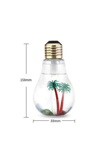 Ayaco Led Işıklı Ampül 2 W 400 ml Aromaterapi Işıklı İyonizerli Taşınabilir Şarjlı Mini Soğuk Buhar Makinesi
